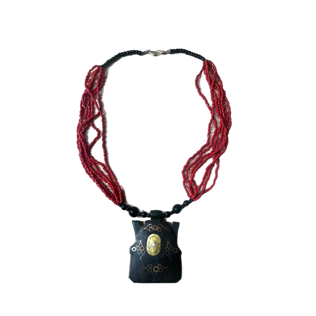 SEED BEAD NECKLACE RED