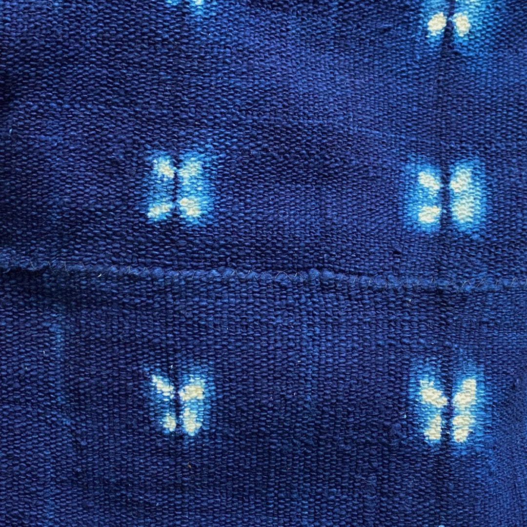 BLUE MUDCLOTH WHITE HIGHLIGHTS