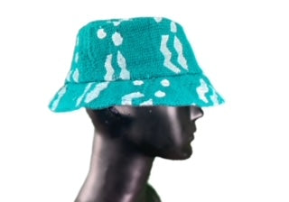 MUDCLOTH BUCKET HAT DARK TURQUOISE